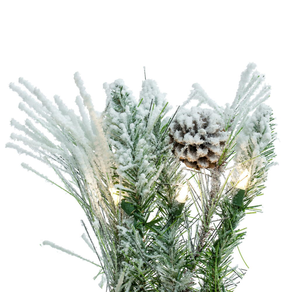 Flocked Alberta Spruce & Pinecone Artificial Garland