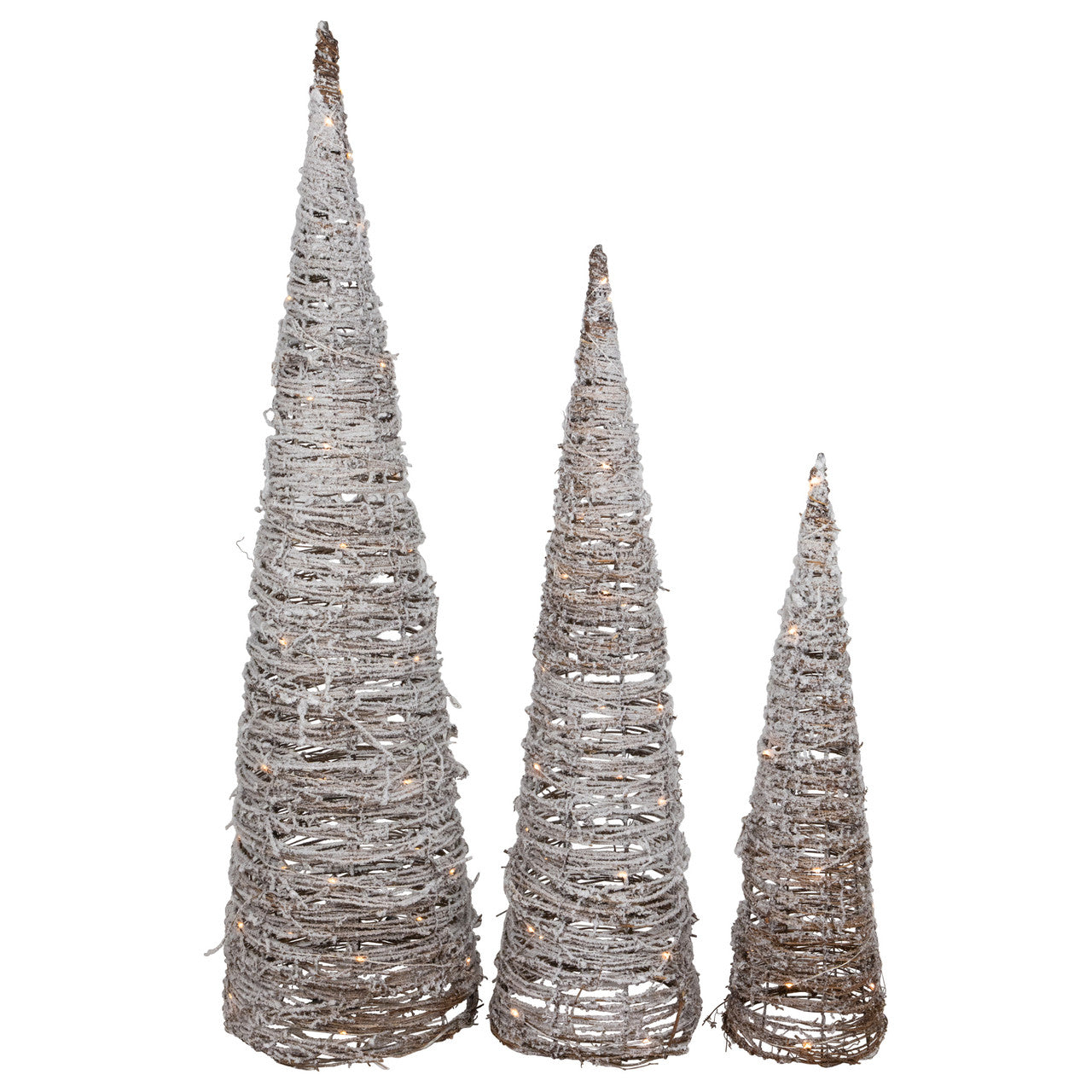 Rattan Cone Tree Trio
