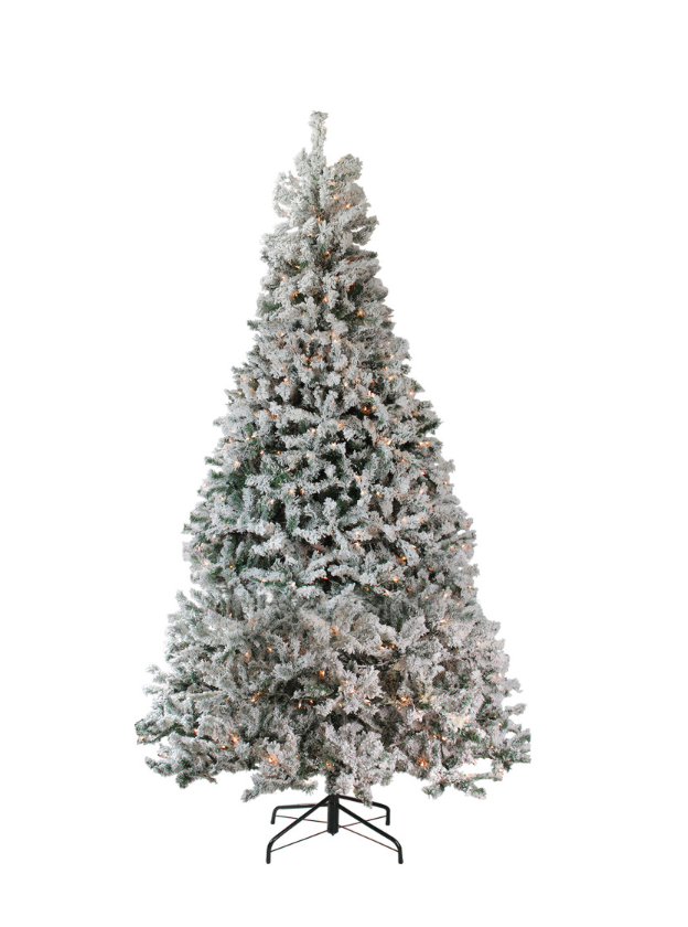Heavily Flocked Pine Lifelike Tree