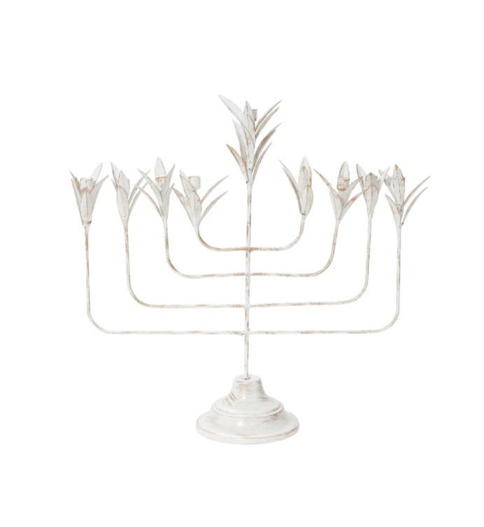 White Menorah 16"x 4.75"x 15.25"