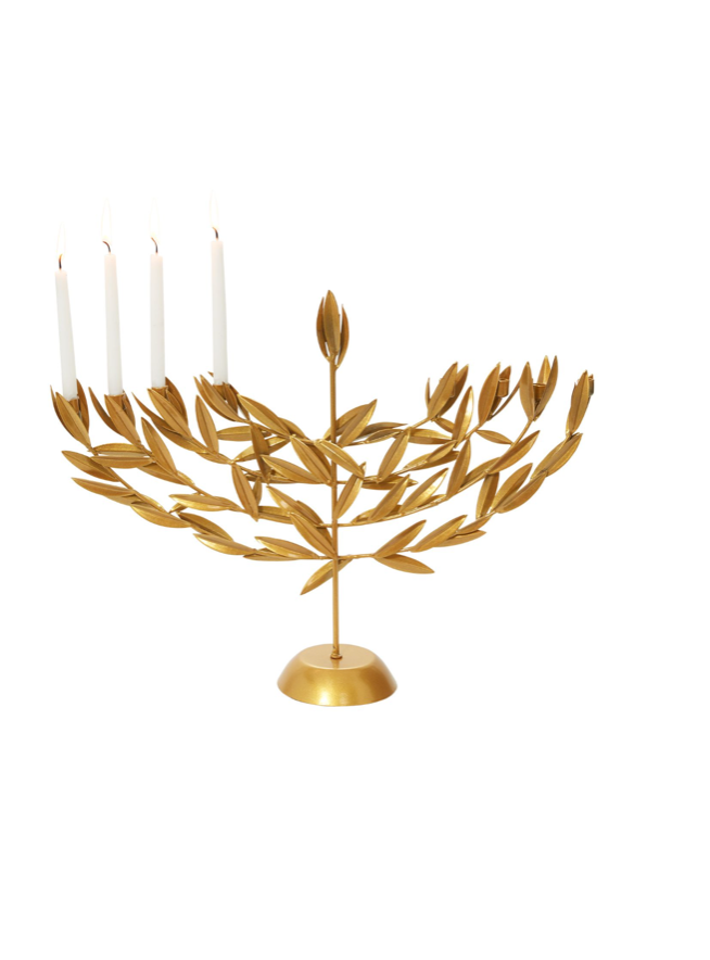 Gold Leaf Menorah 17.75"x 4"x 13.75"