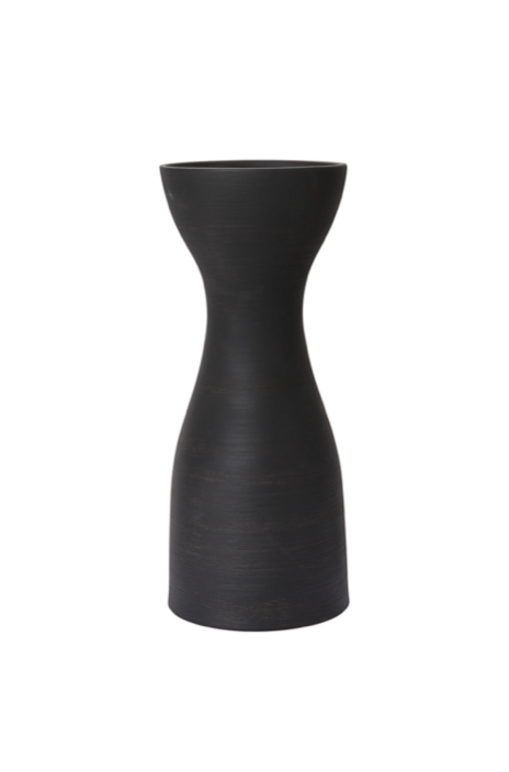 Hourglass Black Vase
