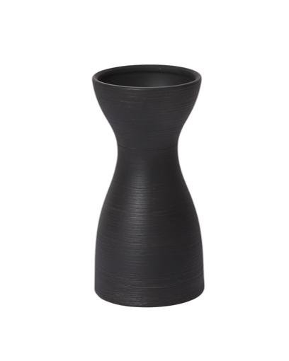 Hourglass Black Vase