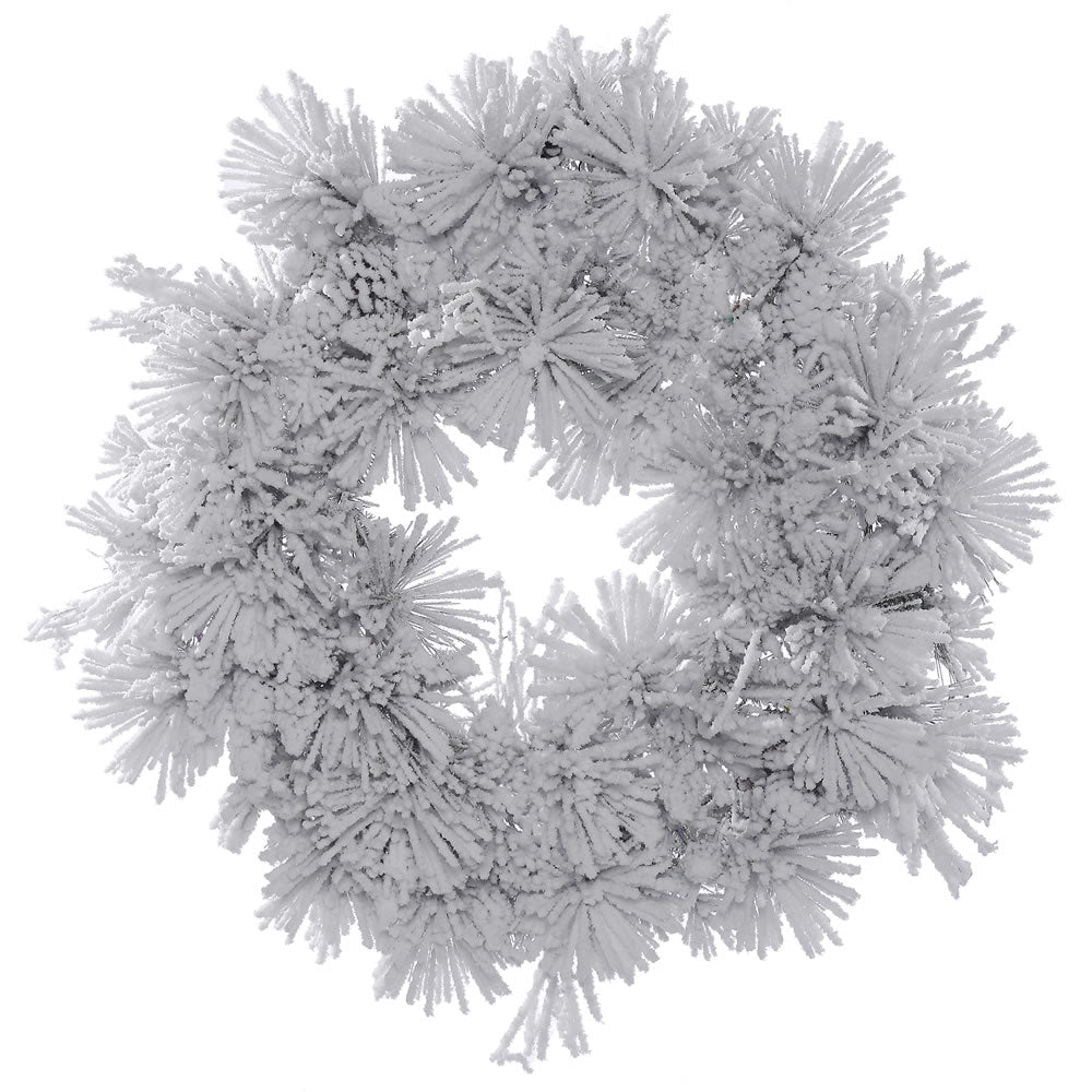 Flocked Alberta Spruce Artificial Wreath with Pinecones