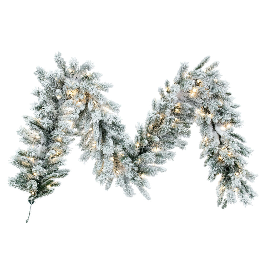 Flocked Utica Fir Artificial Garland