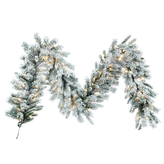Flocked Utica Fir Artificial Garland