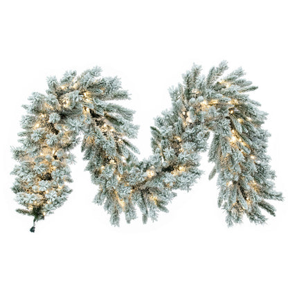 Flocked Utica Fir Artificial Garland