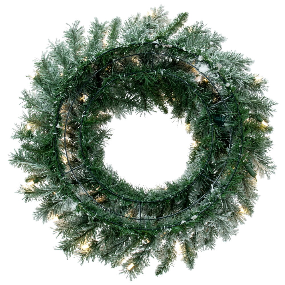 Flocked Utica Fir Artificial Christmas Wreath