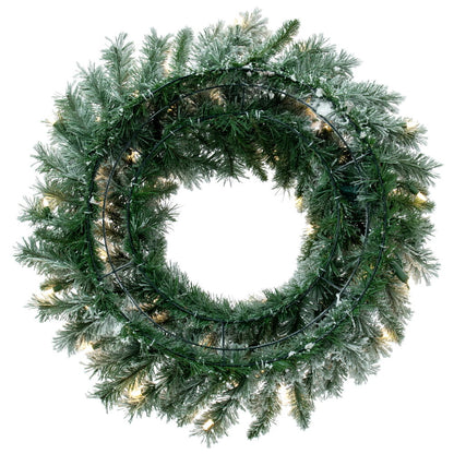 Flocked Utica Fir Artificial Christmas Wreath
