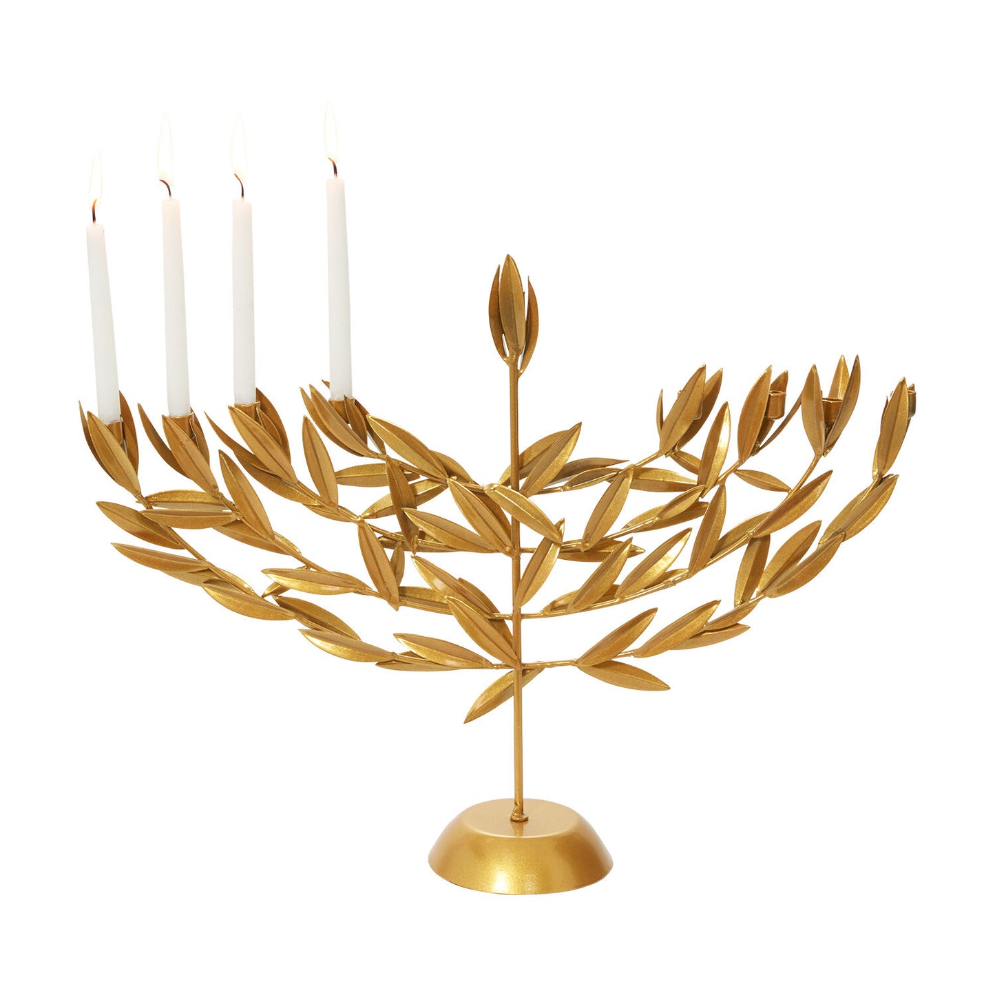 Gilded Leaf Menorah