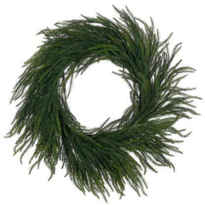 Green Norfolk Pine Real-Touch Artificial Wreath