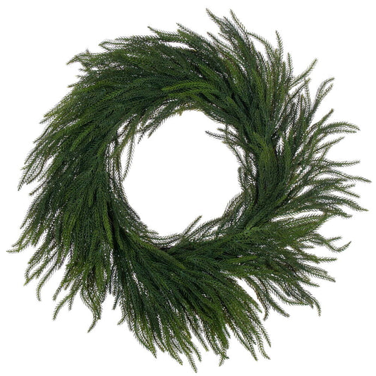 Green Norfolk Pine Real-Touch Artificial Wreath