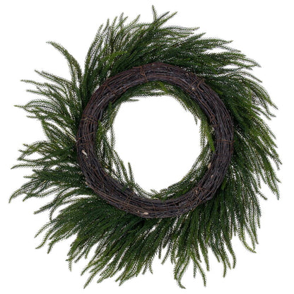 Green Norfolk Pine Real-Touch Artificial Wreath