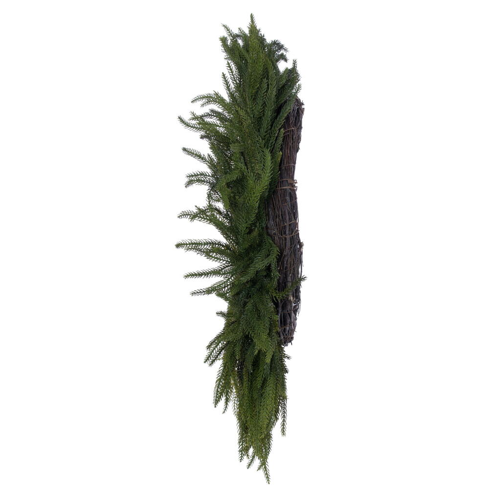 Green Norfolk Pine Real-Touch Artificial Wreath