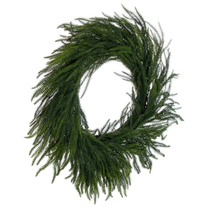 Green Norfolk Pine Real-Touch Artificial Wreath