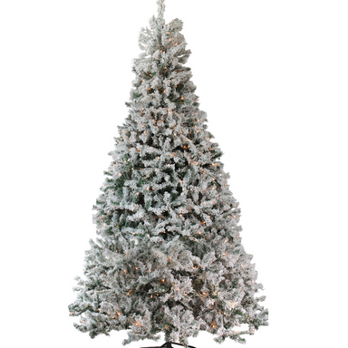 Heavily Flocked Pine Lifelike Tree