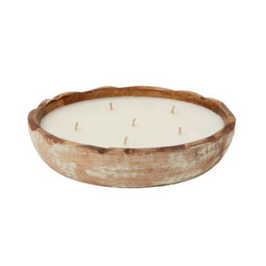 Wooden Candle Bowl