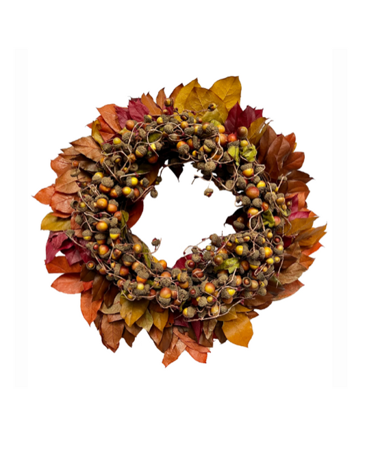Dried Leaves & Acorns Wreath