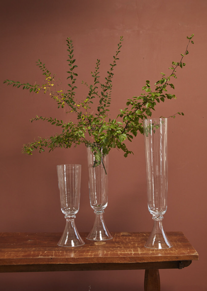 Triangle Base Glass Vase