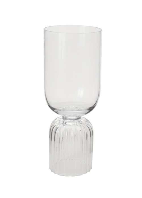 Ribbed Bottom Glass Vase