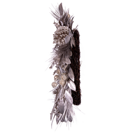 Silver Pinecone Needle Berry Wreath
