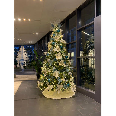 Decorated Lifelike Trees with White Lights